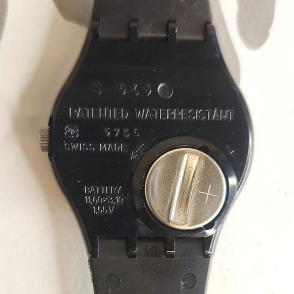 Swatch watch WHITE WRITING GB165 1995 Standard Gents Designed by Jennifer Morla - Picture 6 of 7